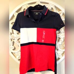 Tommy Hilfiger Colorblock Cotton Polo. Women. Size XS. NWT